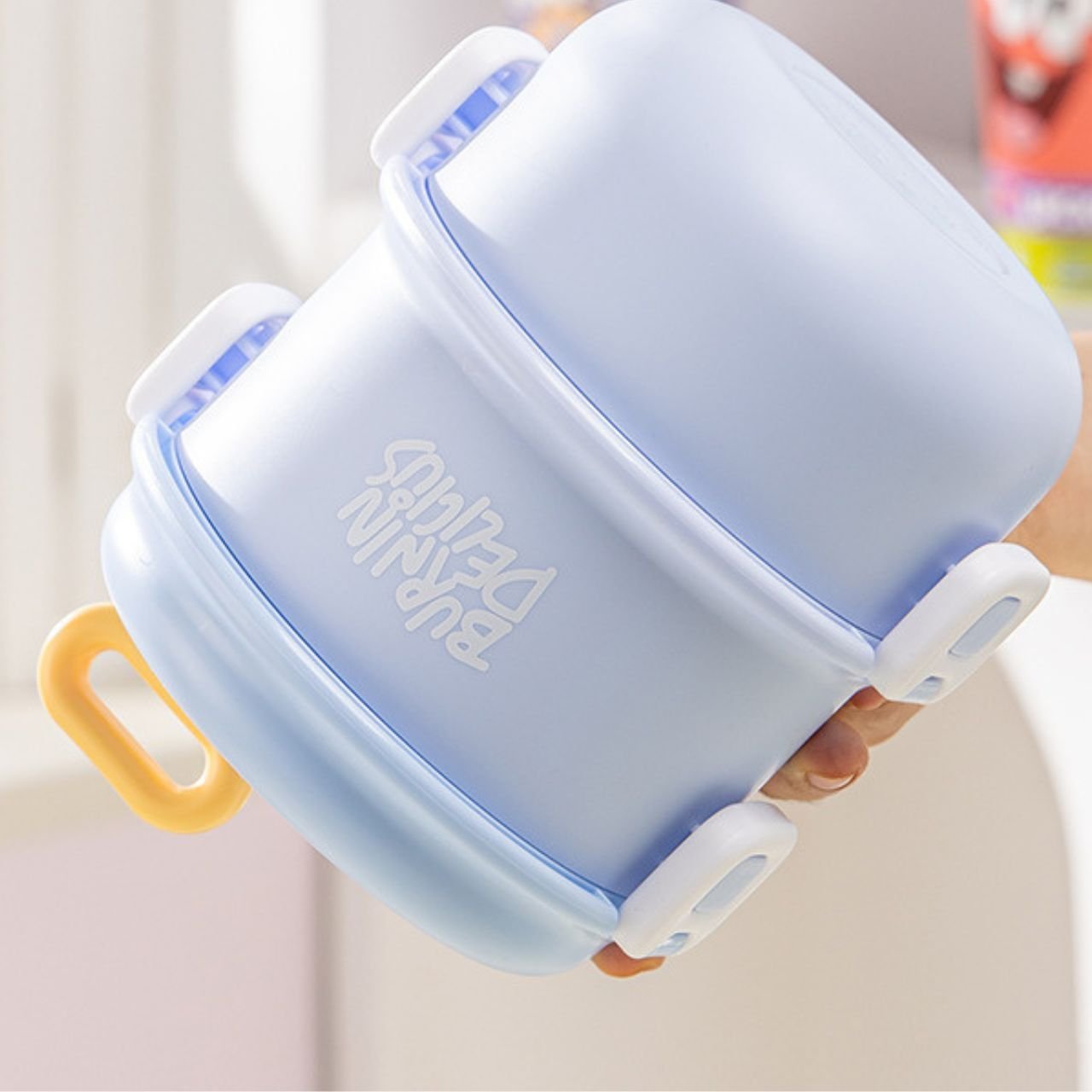 Stainless Steel Lunch Box with Foldable Spoon | 2 layer | Double wall Insulations | Portable & Leakproof | 1360 ML | Assorted Colors | Box Packing - Image 5