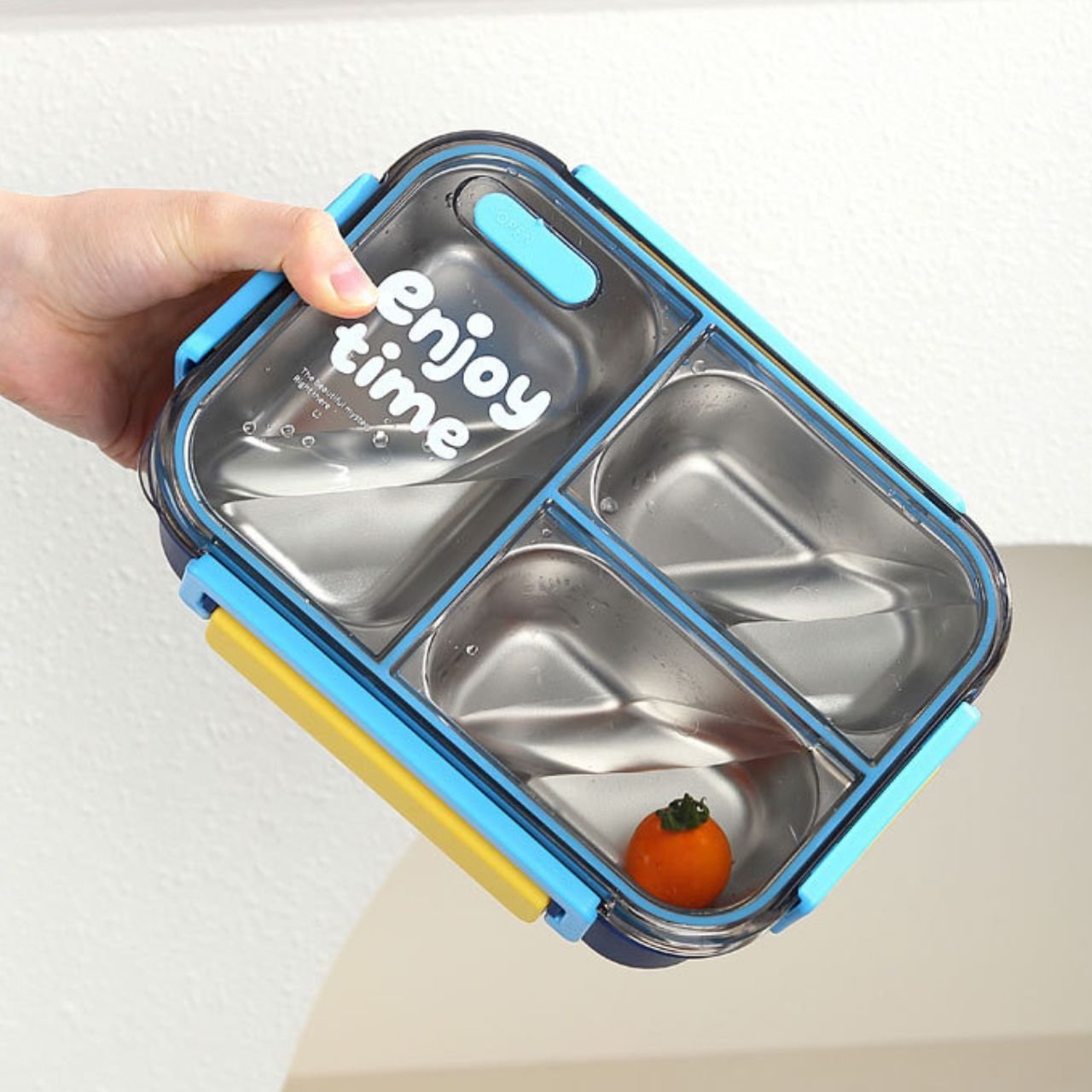 Seallock 3-Compartment Stainless Steel Lunch Box with Cutlery (700ml) Box Packing | Wholesale 3 Compartment Lunch Boxes for Bulk Supply - Image 2