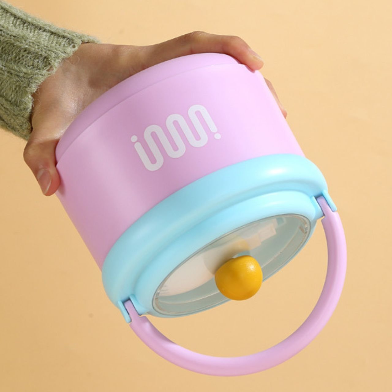 Stainless Steel Lunch Box with Foldable Spoon & Handle | 2 Layer | Double Wall Insulation | Round Portable | Leakproof | 1620 ML | Assorted Colors | Box Packing - Image 4